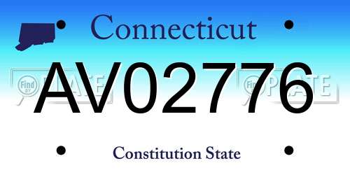 AV02776 Connecticut License Plate