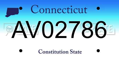 AV02786 Connecticut License Plate