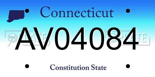 AV04084 Connecticut License Plate
