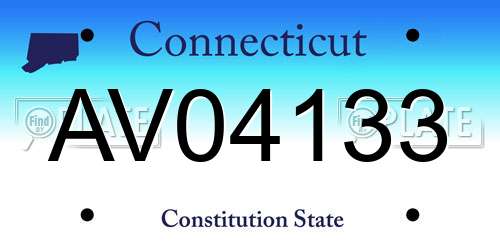AV04133 Connecticut License Plate