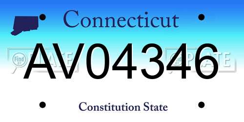 AV04346 Connecticut License Plate