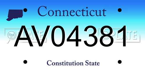 AV04381 Connecticut License Plate