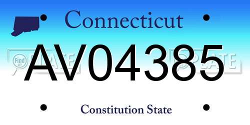 AV04385 Connecticut License Plate