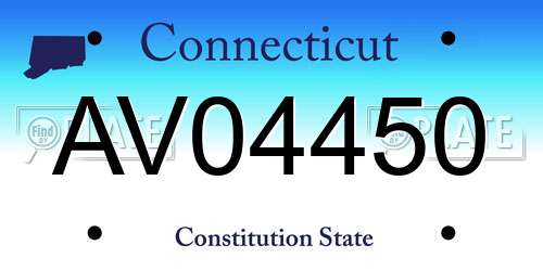 AV04450 Connecticut License Plate