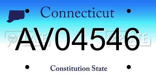 AV04546 Connecticut License Plate
