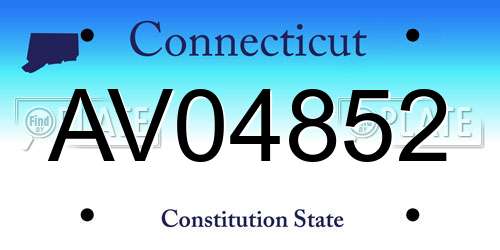 AV04852 Connecticut License Plate