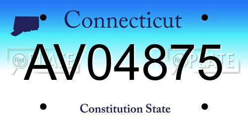 AV04875 Connecticut License Plate