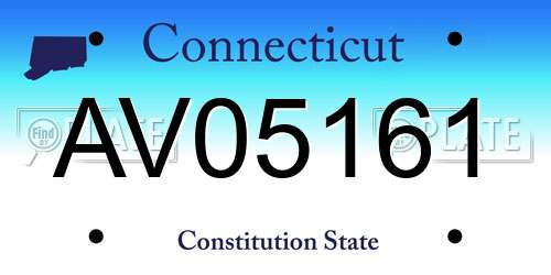 AV05161 Connecticut License Plate