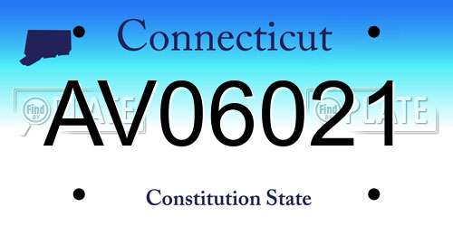 AV06021 Connecticut License Plate