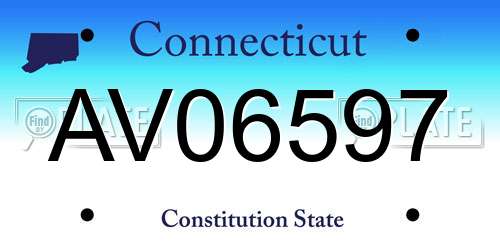 AV06597 Connecticut License Plate