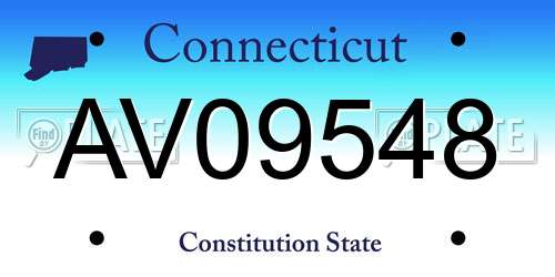 AV09548 Connecticut License Plate