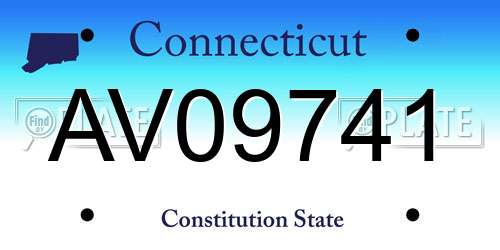 AV09741 Connecticut License Plate