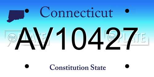 AV10427 Connecticut License Plate