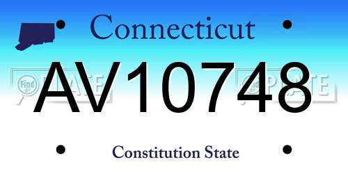 AV10748 Connecticut License Plate