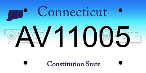 AV11005 Connecticut License Plate