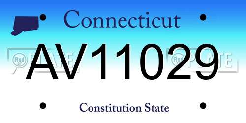 AV11029 Connecticut License Plate