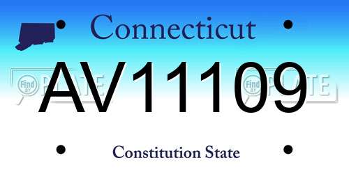 AV11109 Connecticut License Plate