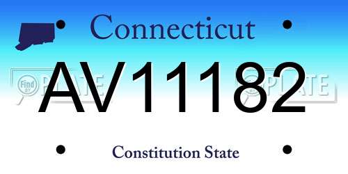AV11182 Connecticut License Plate