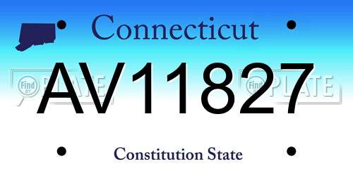 AV11827 Connecticut License Plate