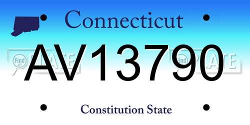 AV13790 Connecticut License Plate