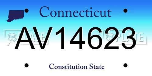 AV14623 Connecticut License Plate