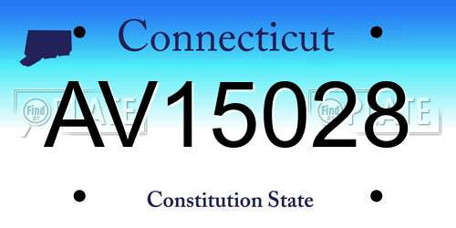 AV15028 Connecticut License Plate