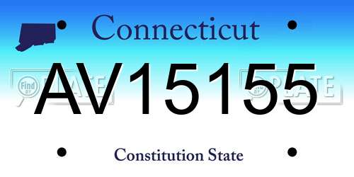 AV15155 Connecticut License Plate