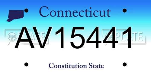 AV15441 Connecticut License Plate