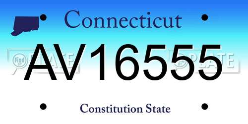 AV16555 Connecticut License Plate