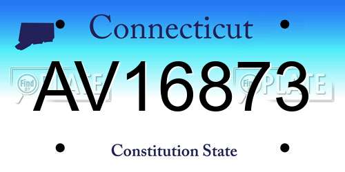 AV16873 Connecticut License Plate