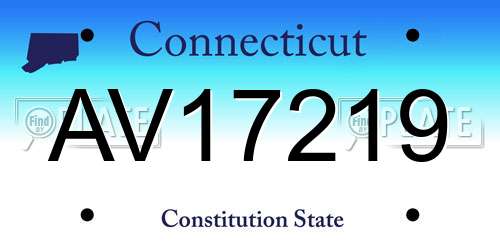 AV17219 Connecticut License Plate