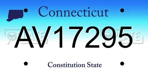 AV17295 Connecticut License Plate