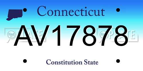 AV17878 Connecticut License Plate
