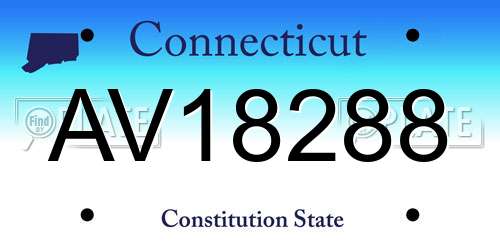 AV18288 Connecticut License Plate