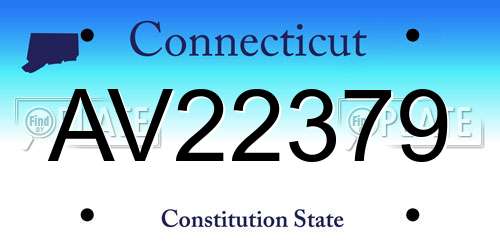 AV22379 Connecticut License Plate