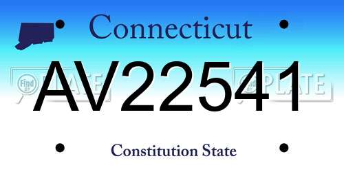 AV22541 Connecticut License Plate
