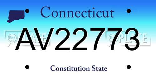 AV22773 Connecticut License Plate