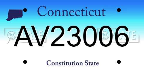 AV23006 Connecticut License Plate