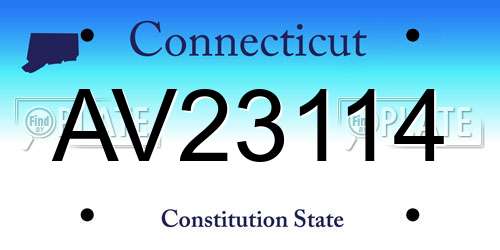 AV23114 Connecticut License Plate