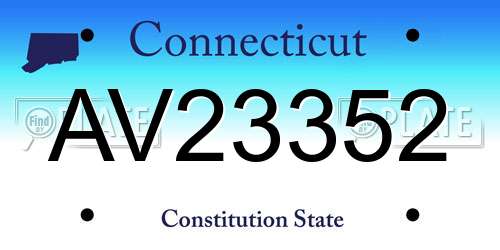 AV23352 Connecticut License Plate