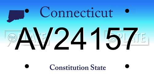 AV24157 Connecticut License Plate