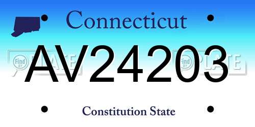 AV24203 Connecticut License Plate