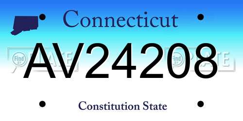 AV24208 Connecticut License Plate