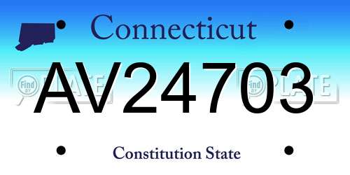 AV24703 Connecticut License Plate