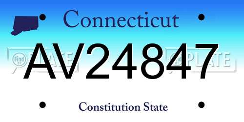 AV24847 Connecticut License Plate