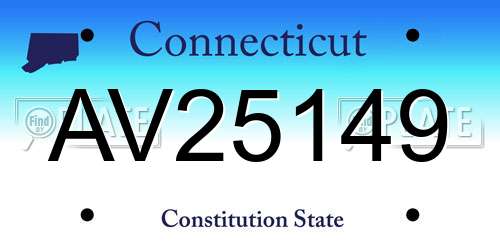 AV25149 Connecticut License Plate