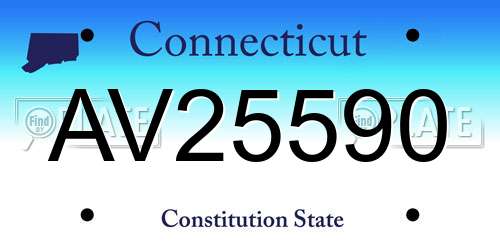 AV25590 Connecticut License Plate