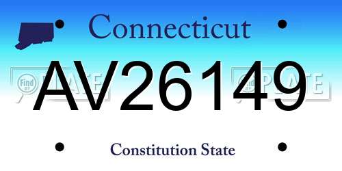 AV26149 Connecticut License Plate
