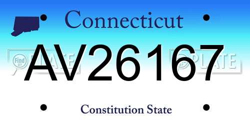 AV26167 Connecticut License Plate
