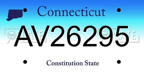 AV26295 Connecticut License Plate